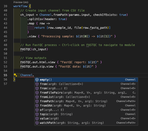 Autocompletado de canales