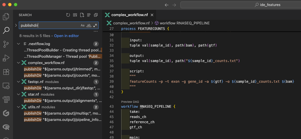 Recherche dans le projet