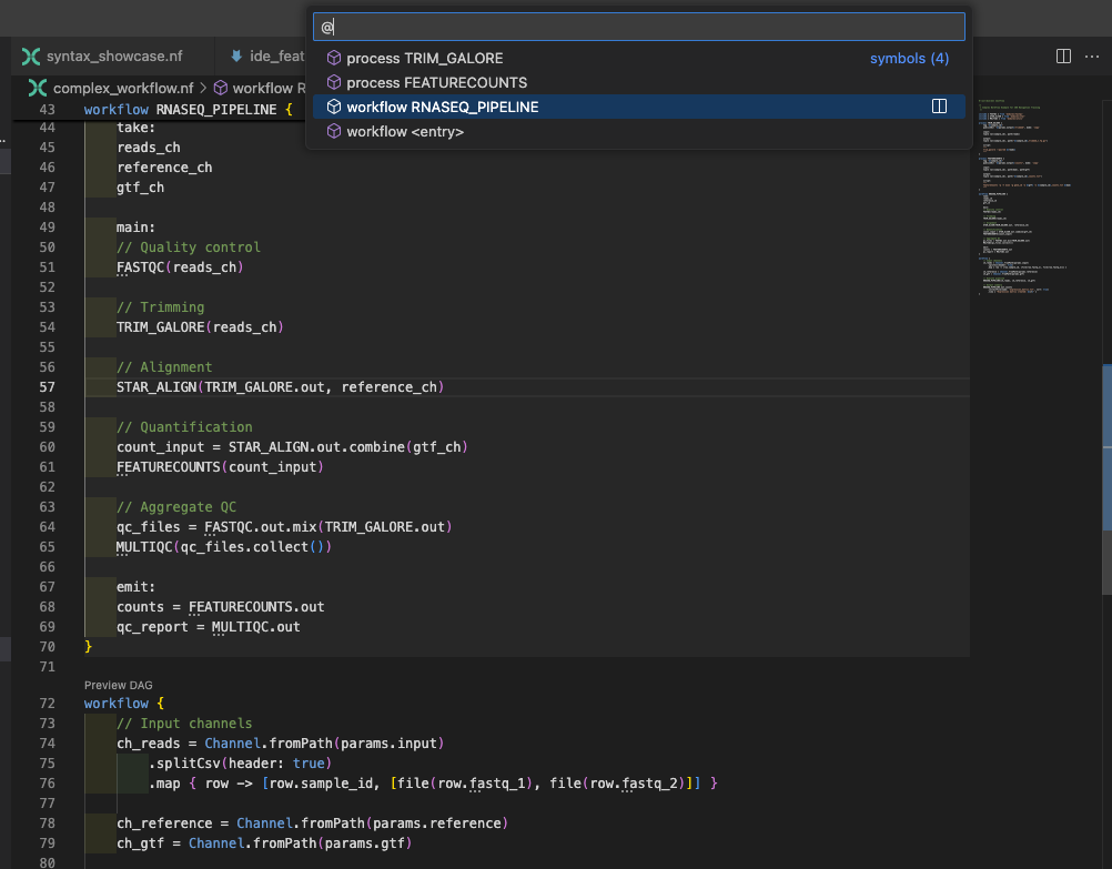 Navigazione tra simboli