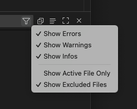 문제 패널 필터링
